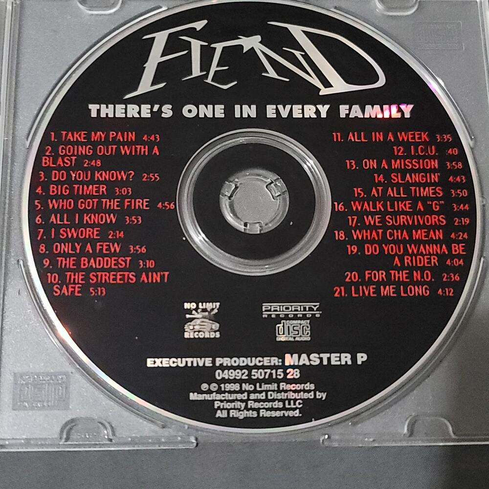 Vtg 1998 Fiend THERE'S ONE IN EVERY FAMILY CD RAP HIP HOP